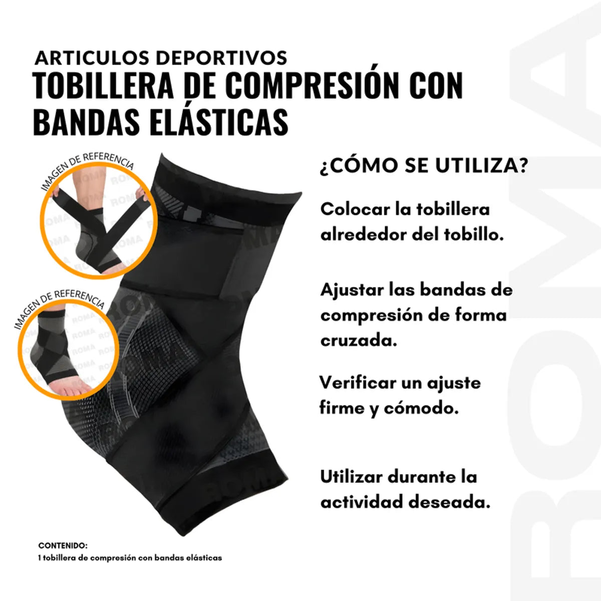 Tobillera De Compresion Con Bandas Elast